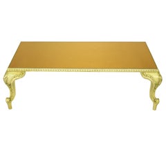 Louis XV Style Coffee Table With Copper Mirror Top