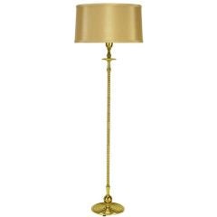 Vintage Solid Brass Segmented Column Floor Lamp.