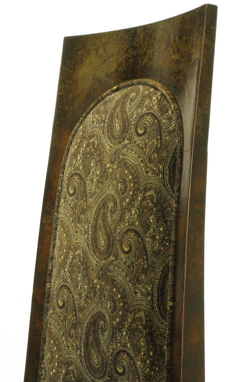 Set Eight Mastercraft Exotic Burl & Paisley Velvet Dining Chairs 4