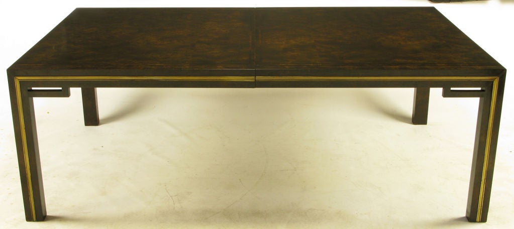 Mastercraft Amboyna Burl & Brass Dining Table