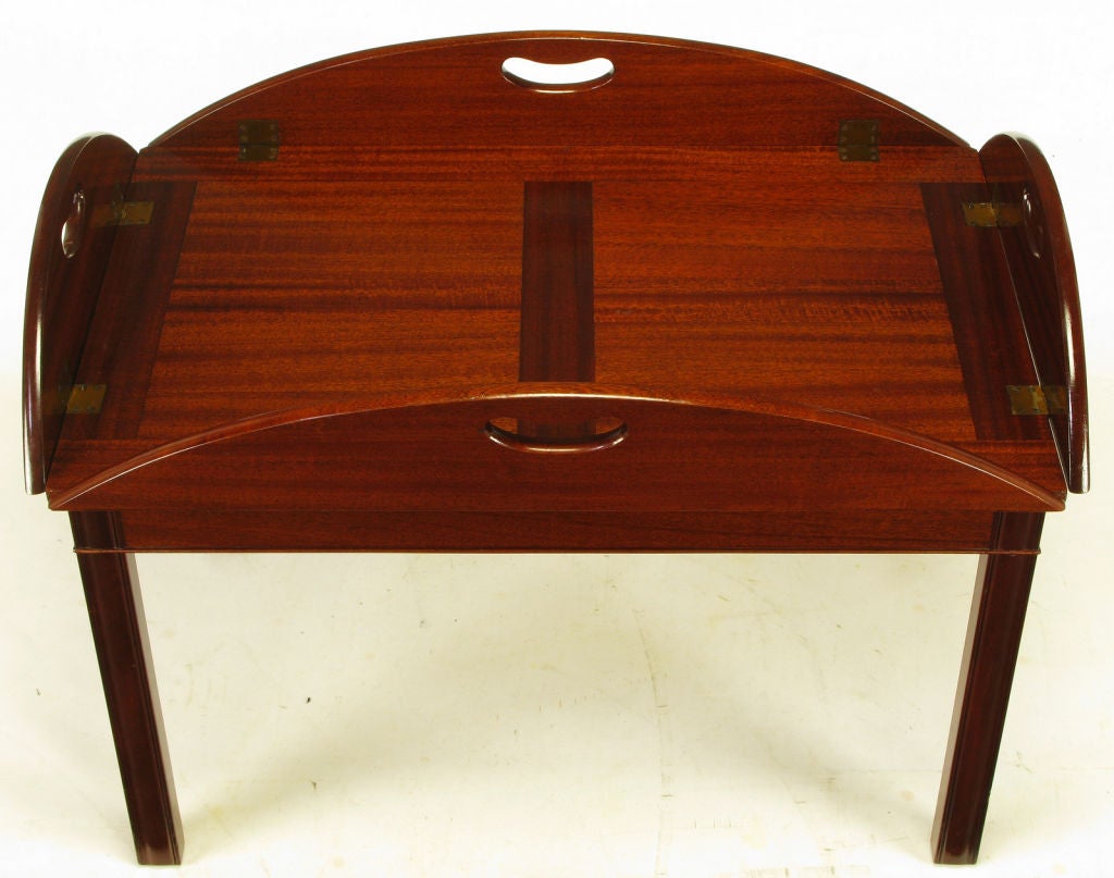 American Nathan Margolis Shop Ribbon Mahogany Butler's Tray Table
