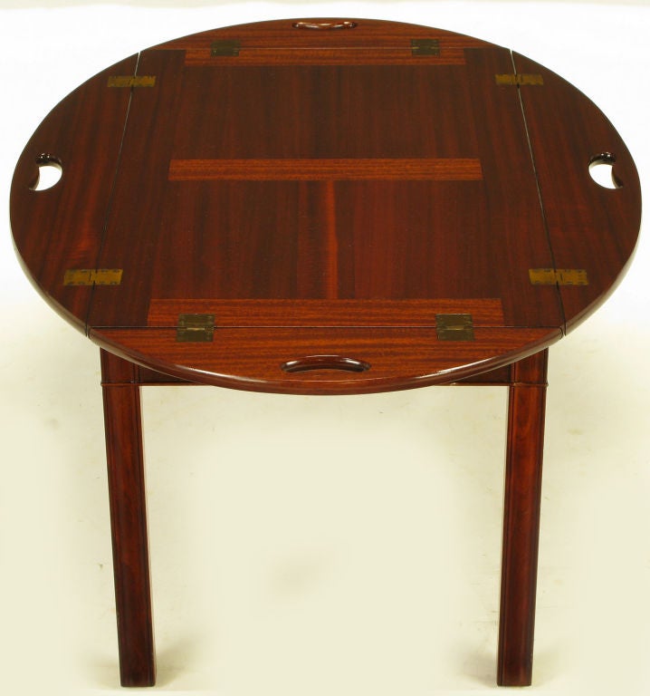 Nathan Margolis Shop Ribbon Mahogany Butler's Tray Table 2