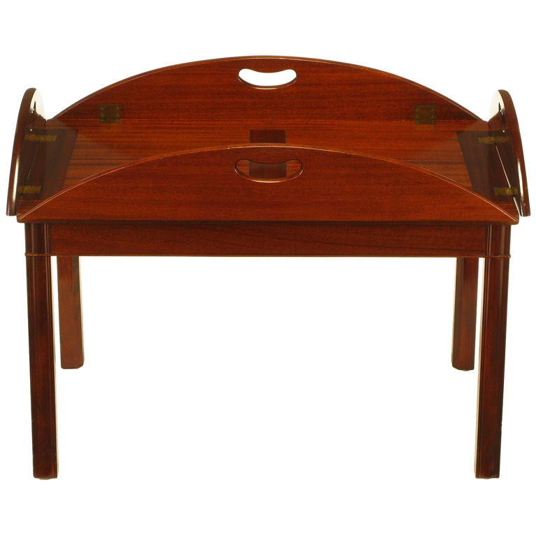 Nathan Margolis Shop Ribbon Mahogany Butler's Tray Table