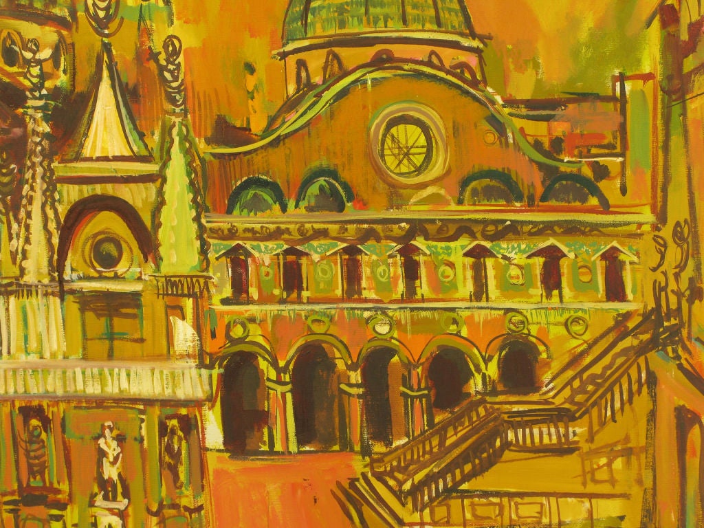 Ölgemälde auf Leinwand der Basilika St. Marks – Venedig (amerikanisch) im Angebot