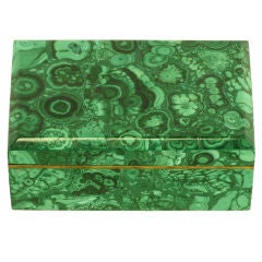 Polished Solid Malachite & Brass Box
