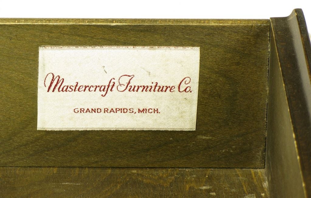 Mastercraft Amboyna Burl & Brass Console Table 5