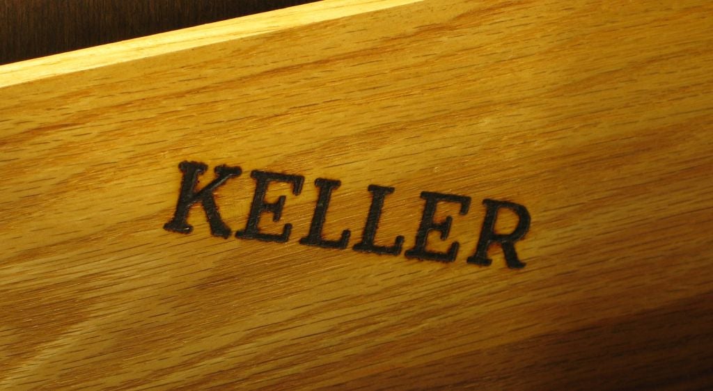 Keller Colonnade Top Walnut & Glass Tall Cabinet 2