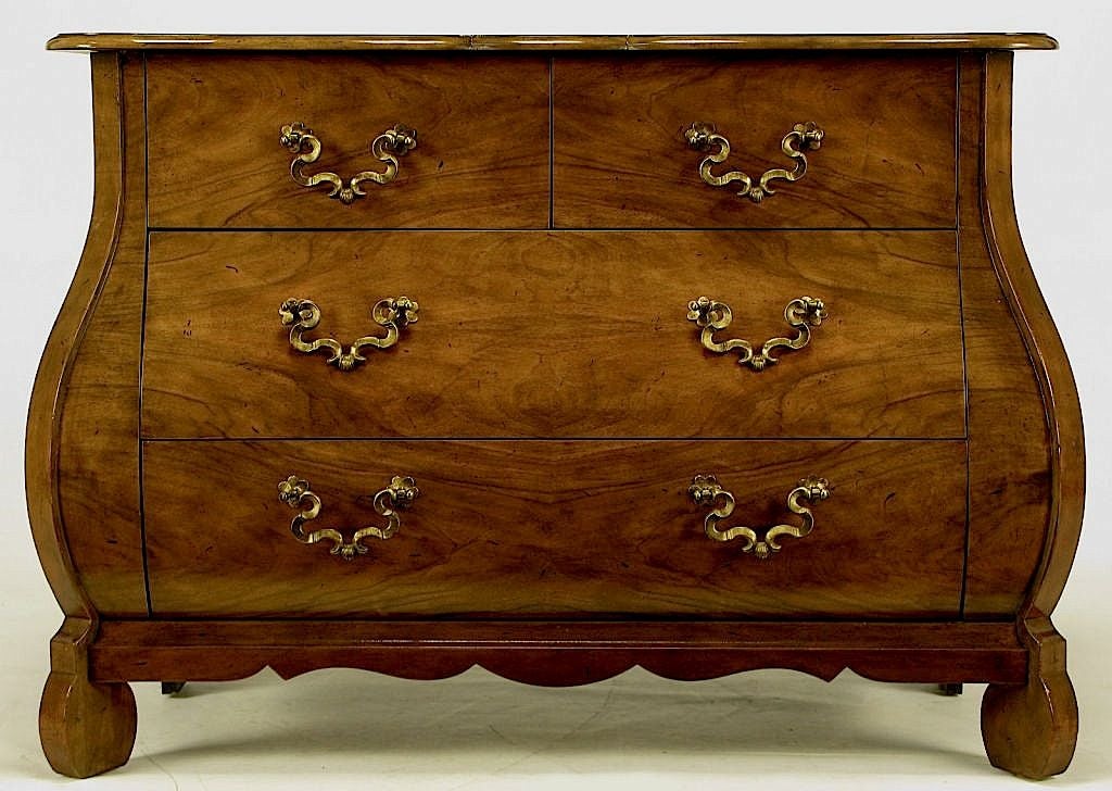 Baker Collector's Edition Figured Walnut Bombe Commode