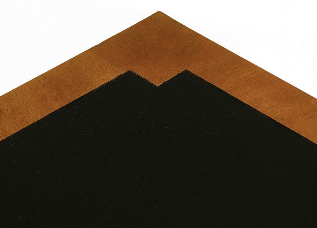 Tomlinson Mahogany & Black Leather Square Coffee Table 2