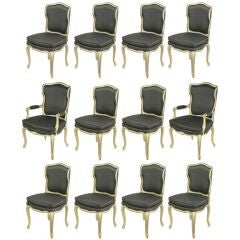Twelve Richard Wheelwright  Parcel Gilt Regency Dining Chairs