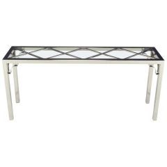 Chrome Chinese Chippendale Console Table