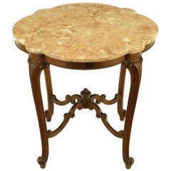 Rococo Mahogany & Rouge Marble Center Table