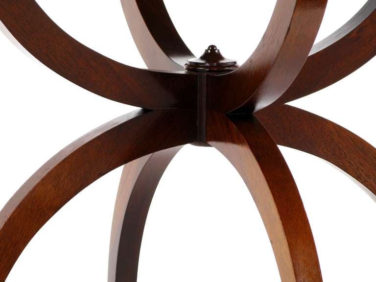 Regency End Tables In Mahogany With Octofoil Tooled Leather Top 3