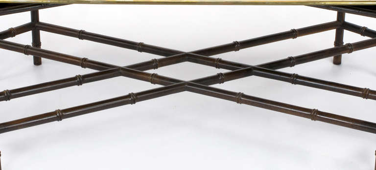 Yale Burge Bamboo-Form, Chinese Chippendale, Brass Tray Coffee Table 2