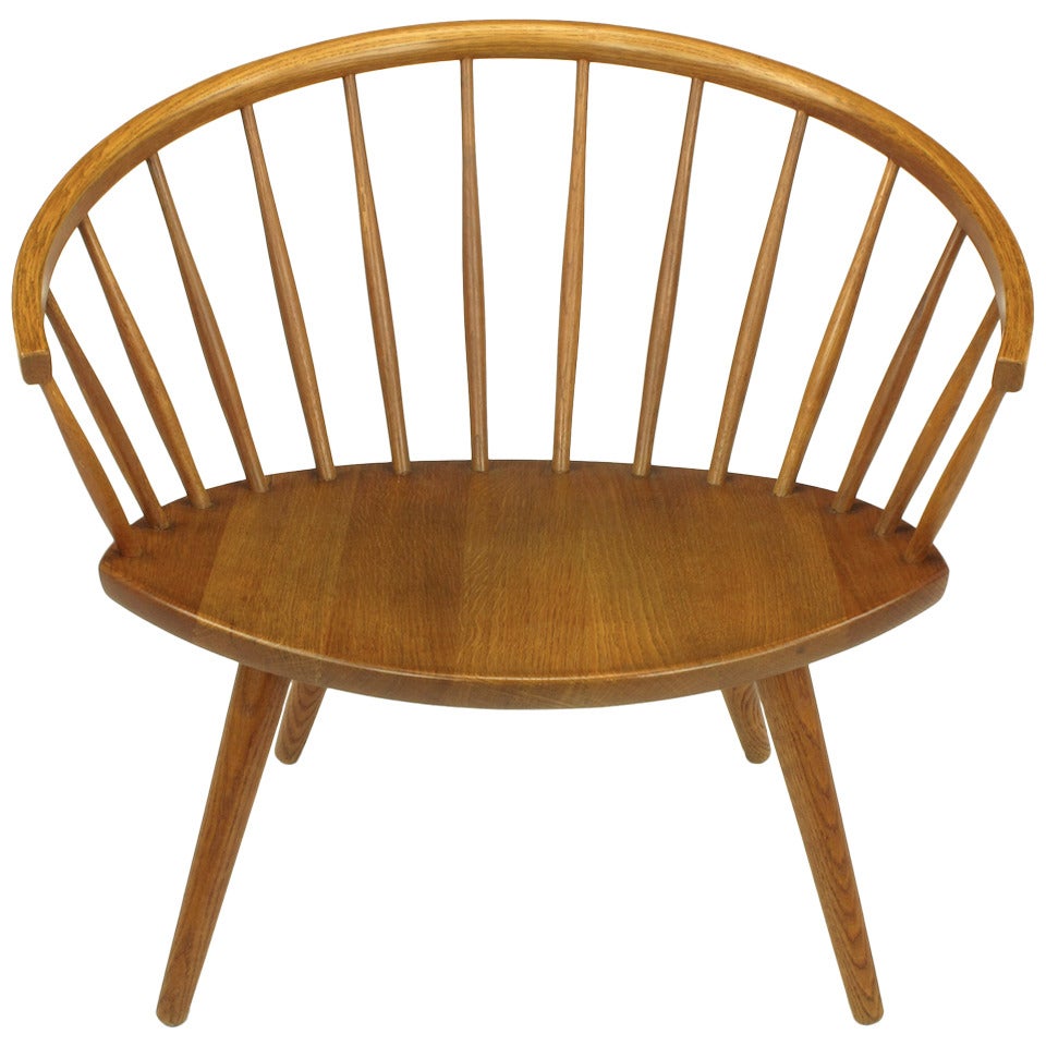 Swedish Elliptical Spindle Back Chair in the Style of Nanna Ditzel