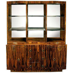 Interior Crafts Macassar Ebony Art Deco Sideboard With Display Superstructure