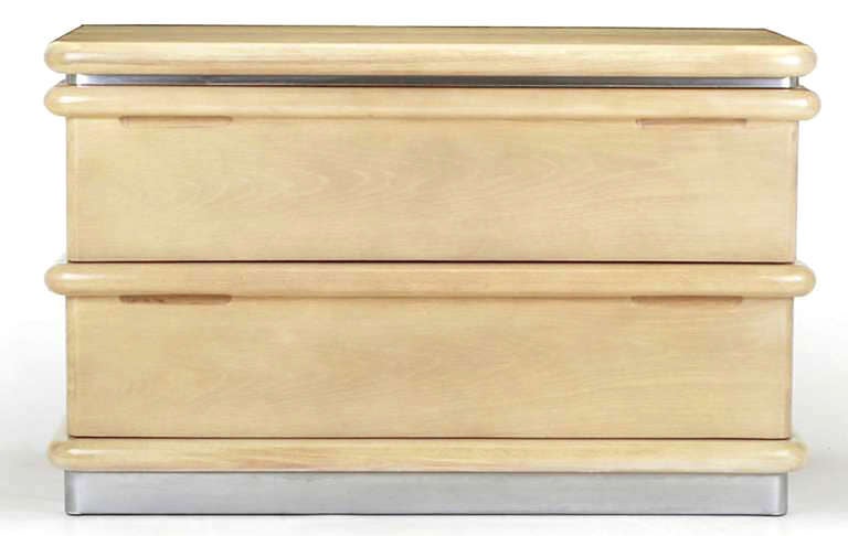 American Jay Spectre Cerused White Oak, Two-Drawer Commode For Sale