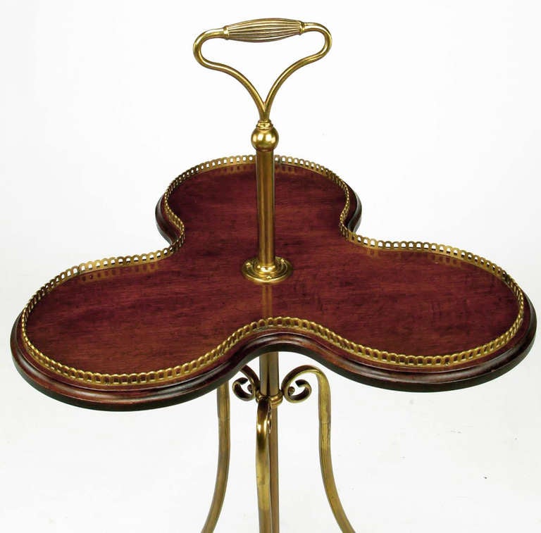 English Revolving Confection Server in Brass and Mahogany In Excellent Condition For Sale In Chicago, IL