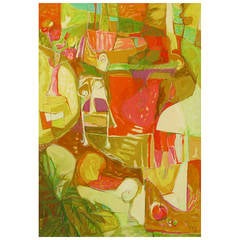 Colorful Abstract Acrylic on Canvas Painting by Kathryn C. Eddy 5