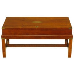 Mahogany Campaign Style Box-On-Stand Coffee Table