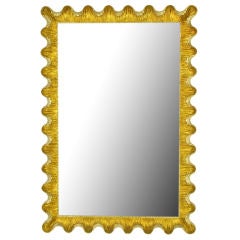 French Deco Style Gold & Silver Scalloped Frame Mirror