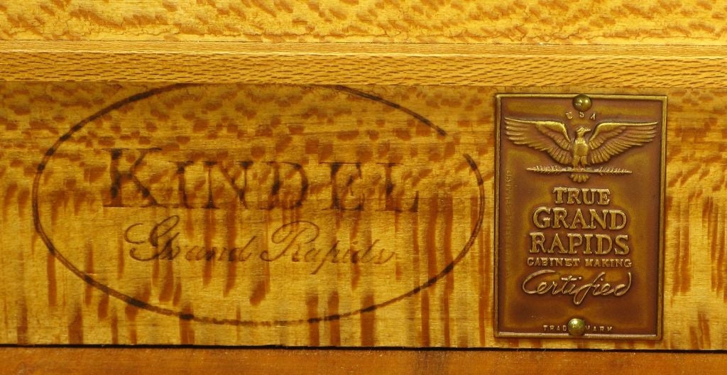 Kindel Bleached Walnut & Brass Empire Style Dresser 6
