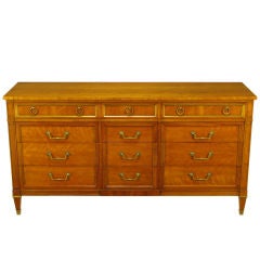 Kindel Bleached Walnut & Brass Empire Style Dresser