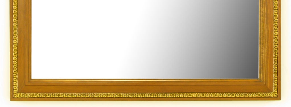 American Kindel Bleached Walnut & Parcel Gilt Wall Mirror For Sale