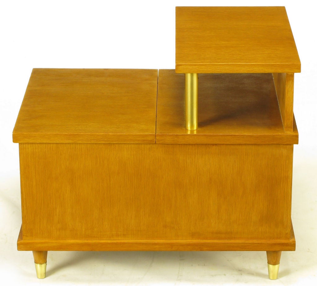 Pair Bleached Mahogany End Tables With Built-In Cedar Storage 1