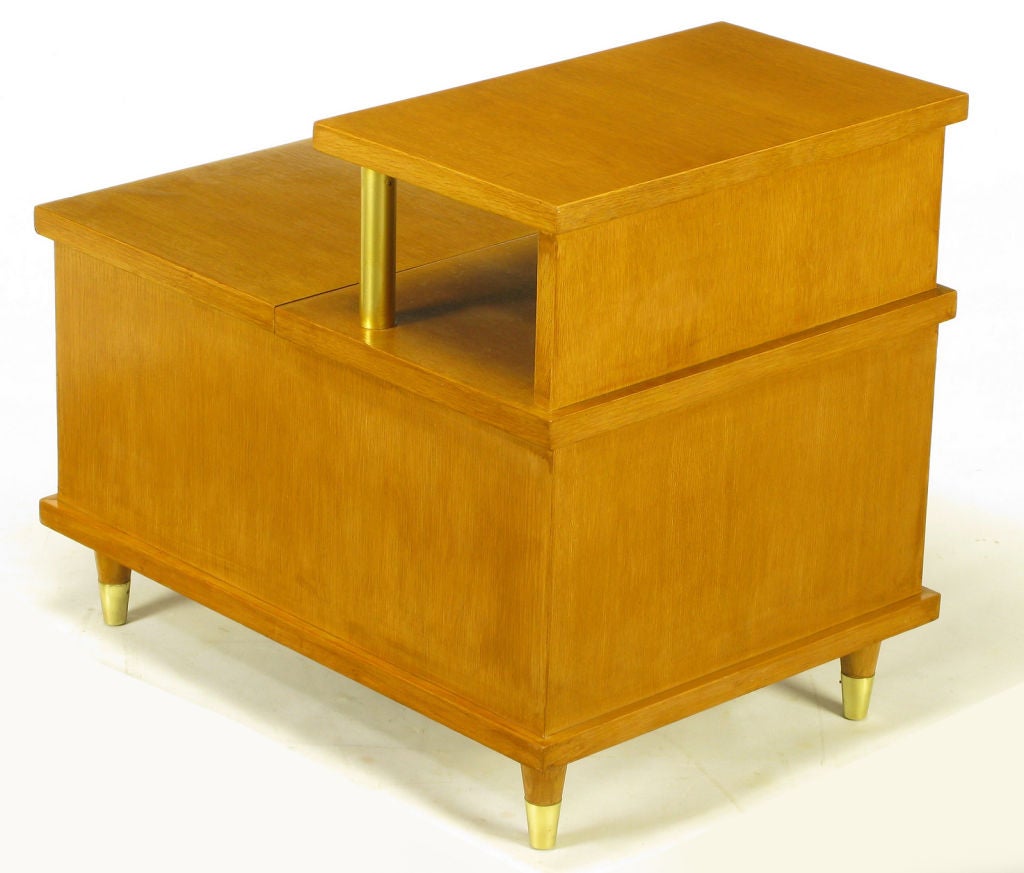 Pair Bleached Mahogany End Tables With Built-In Cedar Storage 2
