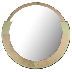 Signed David Marshall Round Deco Revival Mirror