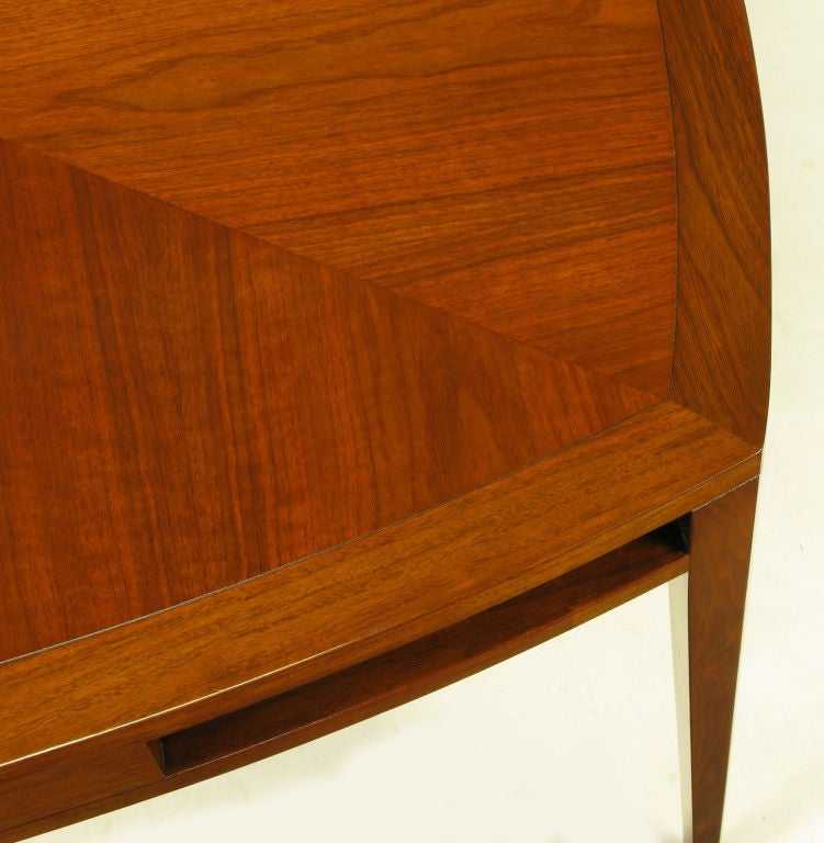 Baker Walnut Parquetry Top OpenApron Dining Table at 1stdibs