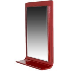 Gampel-Stoll Red Lacquered Wall Mirror With Integral Console