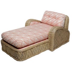 Rare Jay Spectre Rattan Chaise Lounge