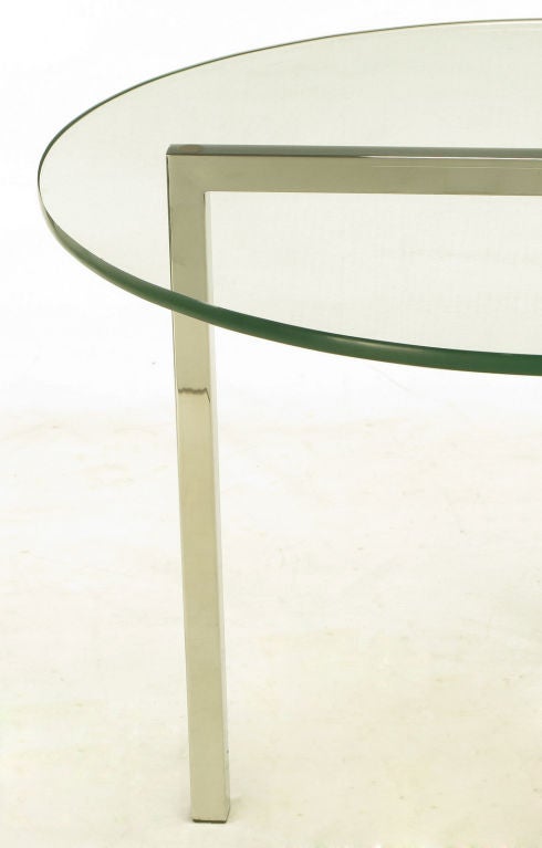 Round Chrome X-Base & Glass Dining Table 3