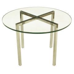 Round Chrome X-Base & Glass Dining Table