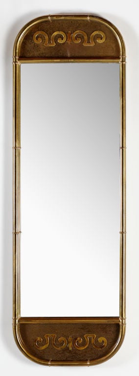 Pair Mastercraft Mirrors With Patinated Brass Frames
