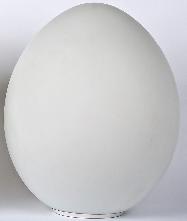 Pair Laurel 19" White Glass Egg Table Lamps