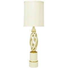 Frederick Cooper Ivory & Gilt Twisted Table Lamp