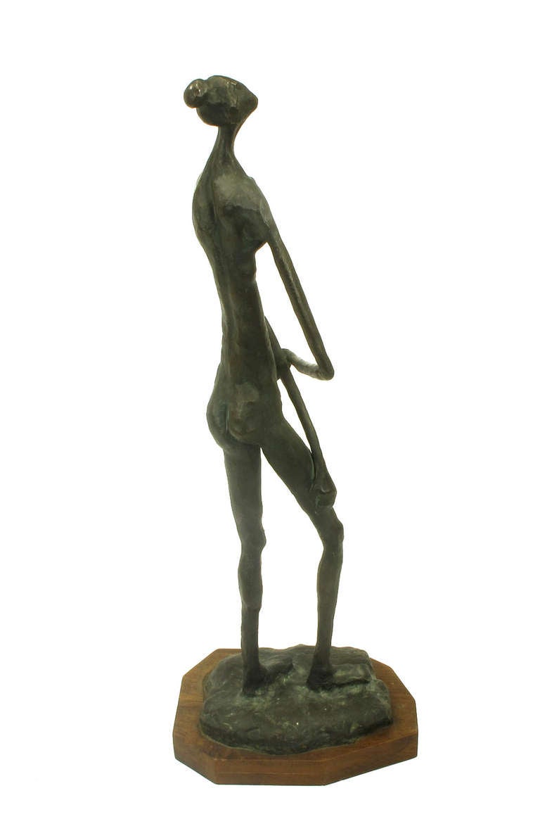 Sculpture abstraite de nu féminin en bronze signée, signée Excellent état - En vente à Chicago, IL