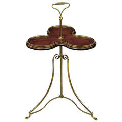 Vintage English Revolving Confection Server in Brass and Mahogany