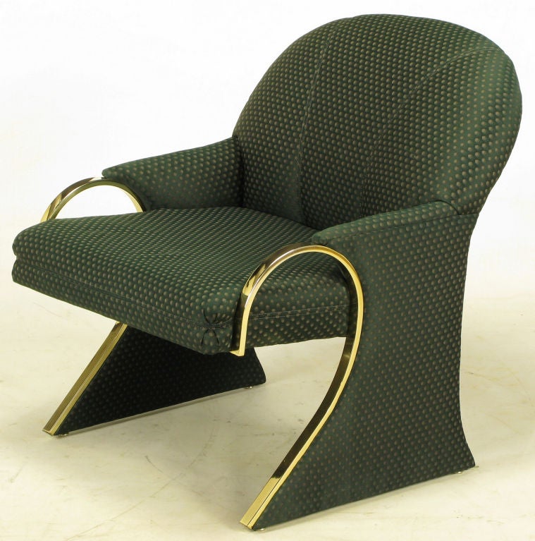 American Brass Art Deco Revival Lounge Chairs