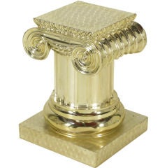 Engine Turned Silverplate Ionic Column Pedestal.