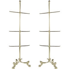 Pair Chrome French Regency Style Towel Bars