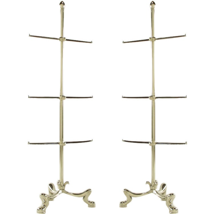 Pair Chrome French Regency Style Towel Bars