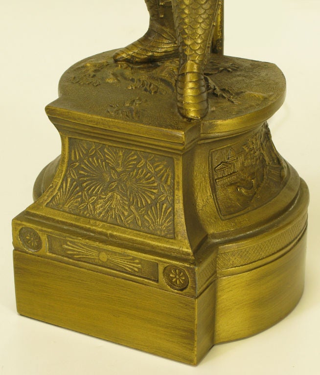 Pair Brass Conquistador Figure Table Lamps. 3