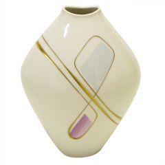 Heinrich Porcelain Vase With Gilt, Lavender & Sky Blue Details