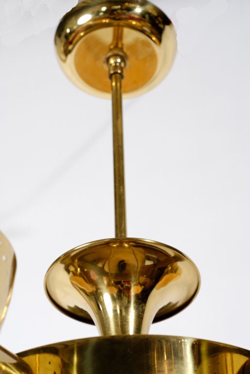 Gerald Thurston For Lightolier Solid Brass Five-Light Chandelier 2