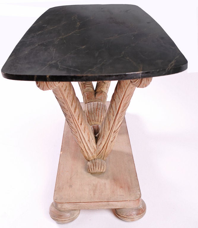 Mid-20th Century Grosfeld Style Carved Plume Console Table