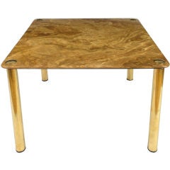 Pace Collection Onyx & Brass Dining Table